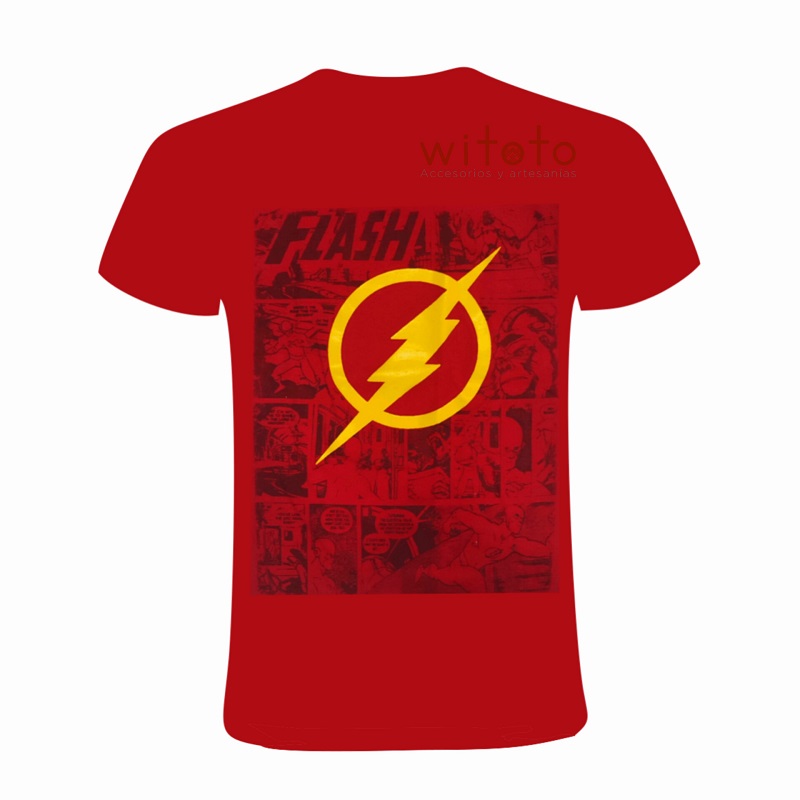 CAMISETA HOMBRE COMIC FLASH ROJA